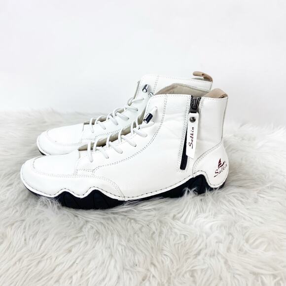 Salkin 3.0 Barefoot Boots Mens Size 44 US 10 NWOB White Faux Leather Ankle Shoes - Picture 6 of 14